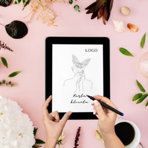 Personalizowana karta klienta terapii manualnej twarzy z Twoim logo.